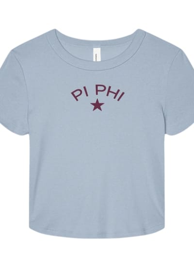 Lt Blue Baby Tee - Star Wine - Pi Phi