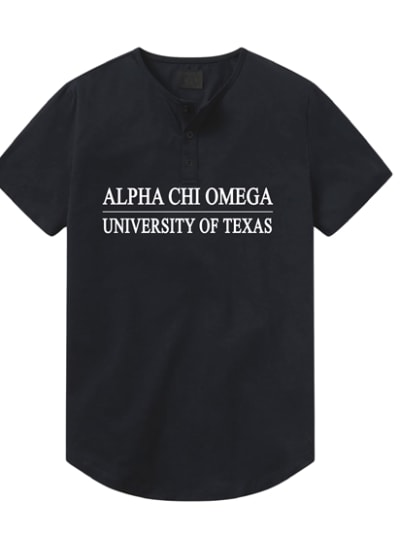 Navy Henley - Texas Line - Alpha Chi