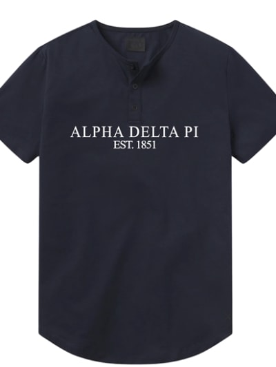 Navy Henley - Classic -- Alpha Delta Pi