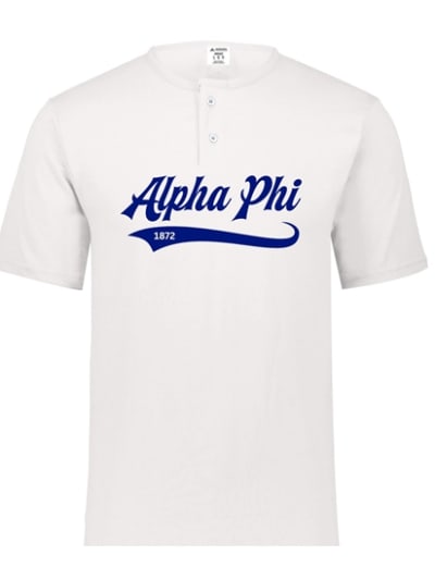 White Henley - Baseball (Navy) - Alpha Phi