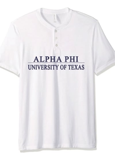 White Henley - Texas Line (Navy) - Alpha Phi