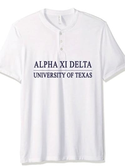 White Henley - Texas Line (Navy) - Alpha Xi Delta