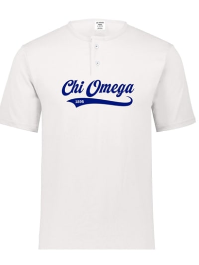 White Henley - Baseball (Navy) - Chi Omega