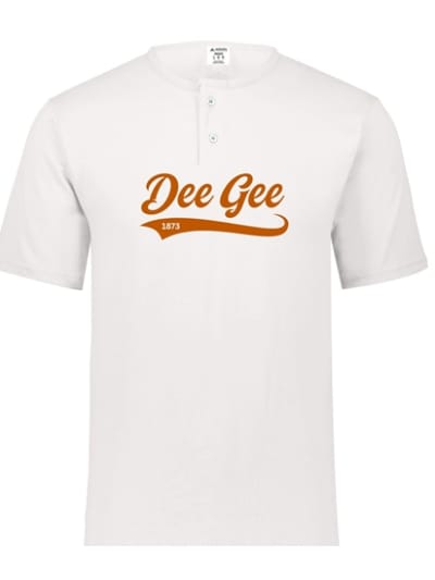 White Henley - Baseball (Burnt Orange) - Delta Gamma