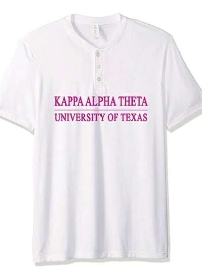 White Henley Texas Line (Pink) - Theta