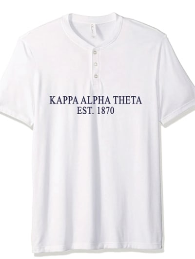 White Henley - Classic Navy - Theta
