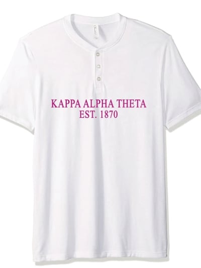 White Henley - Classic Pink - Theta