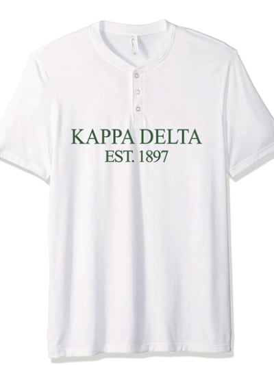 White Henley - Classic Green - Kappa Delta