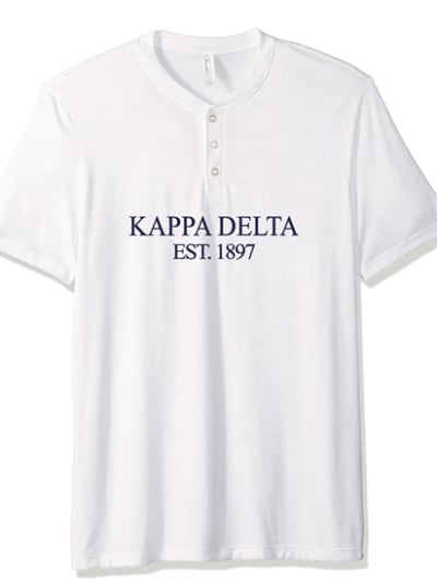 White Henley - Classic Navy - Kappa Delta