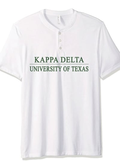 White Henley - Texas Line (Green) - Kappa Delta