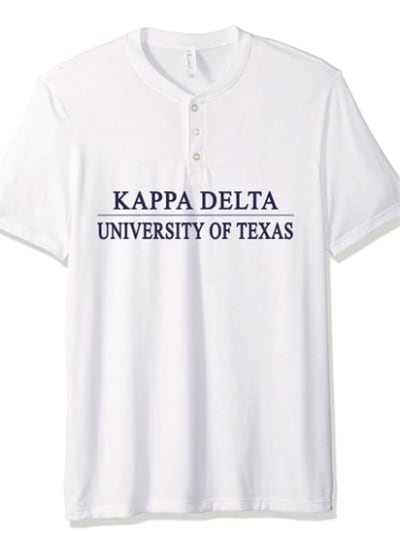 White Henley - Texas Line (Navy) - Kappa Delta