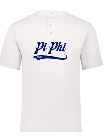 White Henley - Baseball (Navy) - Pi Phi