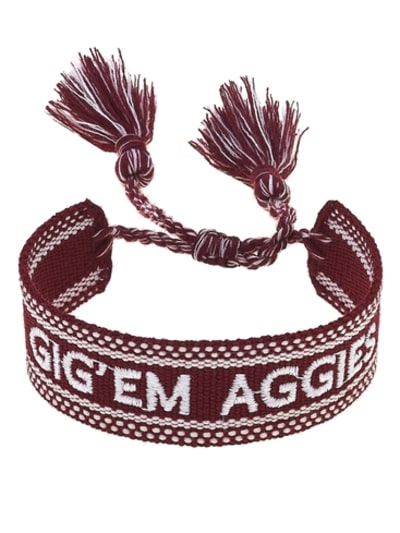 Texas A&M Woven Tassel Bracelet