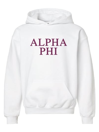White Hoodie - Alpha Phi (Wine)