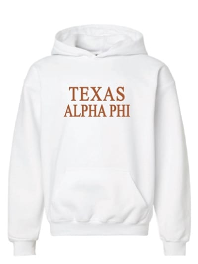 White Hoodie - Texas Style - Alpha Phi