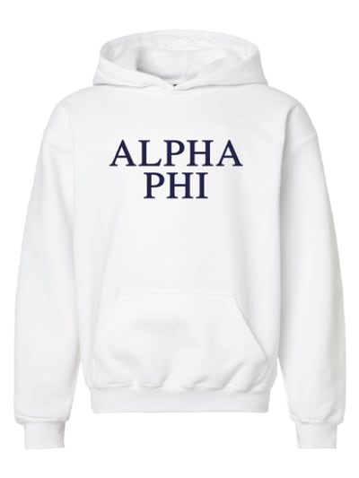 White Hoodie - Alpha Phi (Navy)