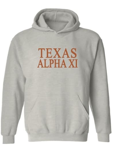 Grey Hoodie - Texas Style -Alpha Xi