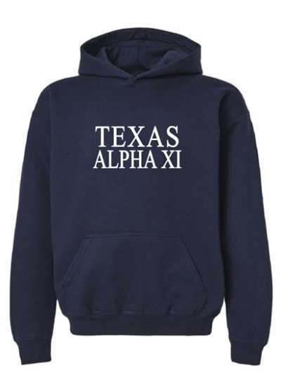 AXD-Navy Hoodie- Texas Style - Alpha Xi