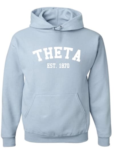 Lt. Blue Hoodie - Varsity Style -Theta