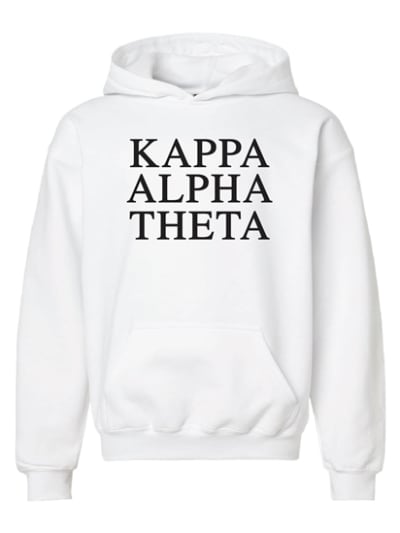 White Hoodie - Theta (Black)