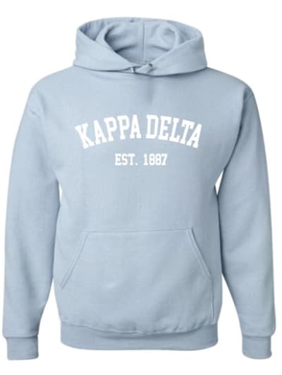 Lt. Blue Hoodie - Varsity Style -Kappa Delta