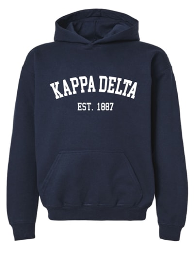 KD-Navy Hoodie - Varsity Style - Kappa Delta