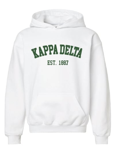 KD-White Hoodie - Green Varsity - KD