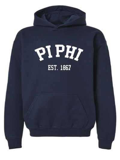PBP-Navy Hoodie - Varsity Style - Pi Phi