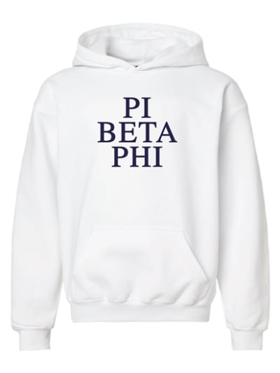 White Hoodie - Pi Phi (Navy)