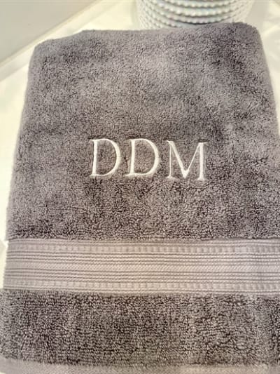 Custom Dark Grey Towel - TNR Straight -Dark Gray (light gray thread)