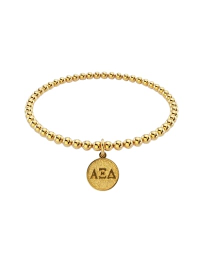 Gold Beaded Bracelet - Alpha Xi