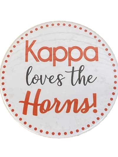 Kappa White Loves the Horns Pin (3 inch)