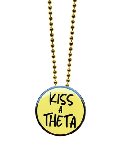 Pin Necklace - Kiss A Theta -Gold Beads