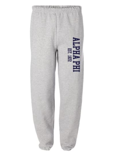 Grey Sweatpants (Varsity Style- navy) - Alpha Phi