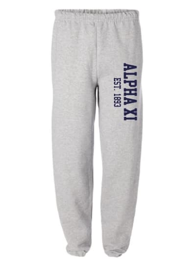 Grey Sweatpants (Varsity Style- navy) - Alpha Xi