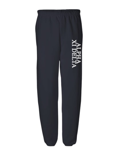 Navy Sweatpants (Classic Vertical) - Alpha Xi