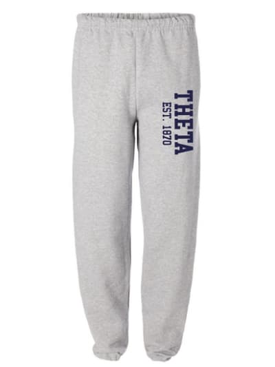 Grey Sweatpants (Varsity Style- navy) - Theta