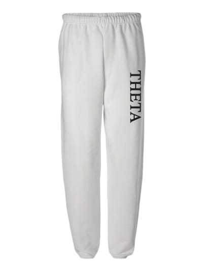 White Sweatpants (Classic Vertical- navy) - Theta