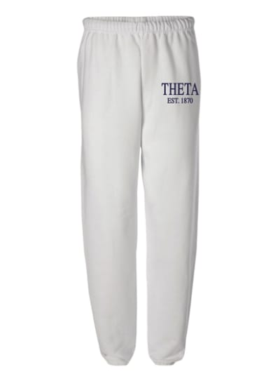 White Sweatpants (Classic Hip- navy) - Theta
