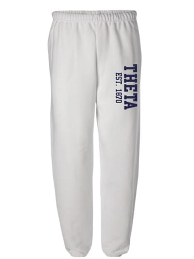 White Sweatpants (Varsity Style- navy) - Theta
