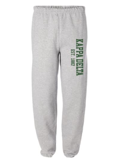 Grey Sweatpants (Varsity Style- green) - KD