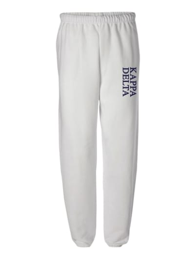 White Sweatpants (Classic Vertical- navy) - KD