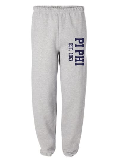 Grey Sweatpants (Varsity Style- navy) - Pi Phi