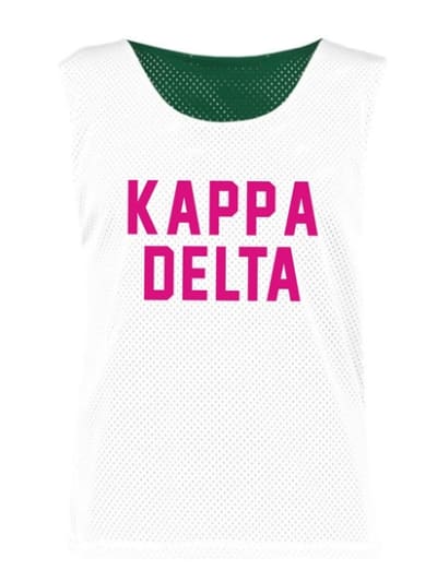 Sorority Mesh Jersey (White w/ Pink) - Kappa Delta