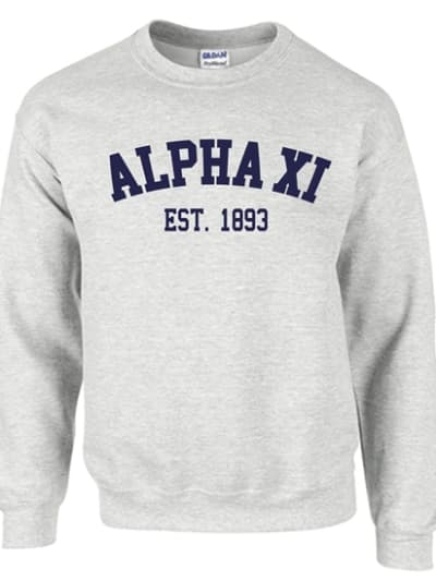 Grey Sweatshirt (Varsity) Navy Print- AXiD