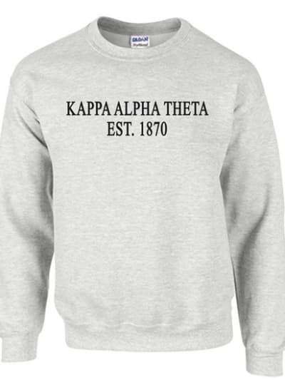 Grey Sweatshirt (Classic Style-Black) -Theta
