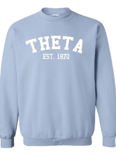 Lt. Blue Sweatshirt (Varsity)- Theta