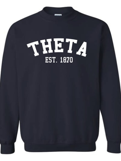 Navy Sweatshirt (Varsity)- Theta