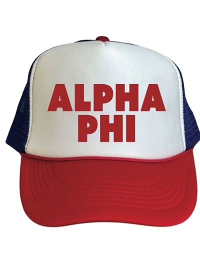 Alpha Phi Red-White-Blue Trucker