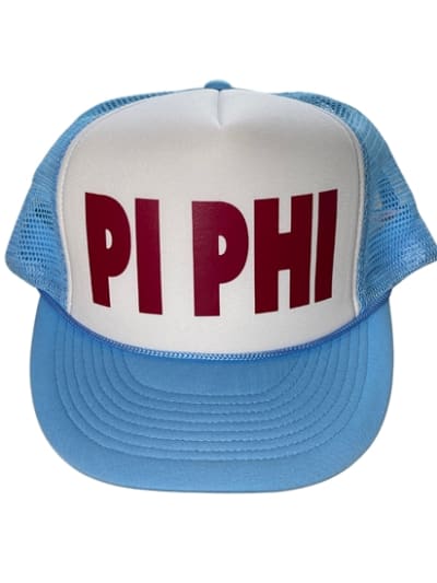 Pi Phi Lt. Blue with Wine Trucker